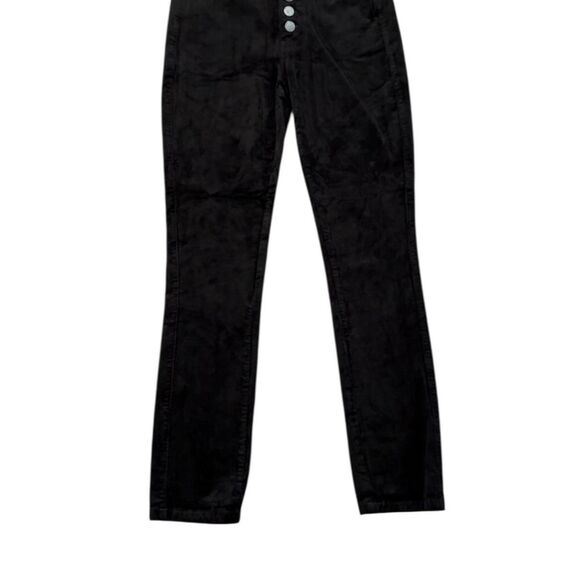 Paige Hoxton Ankle Peg Velvet Pants in Black Overdye with exposed buttons - Picture 6 of 8